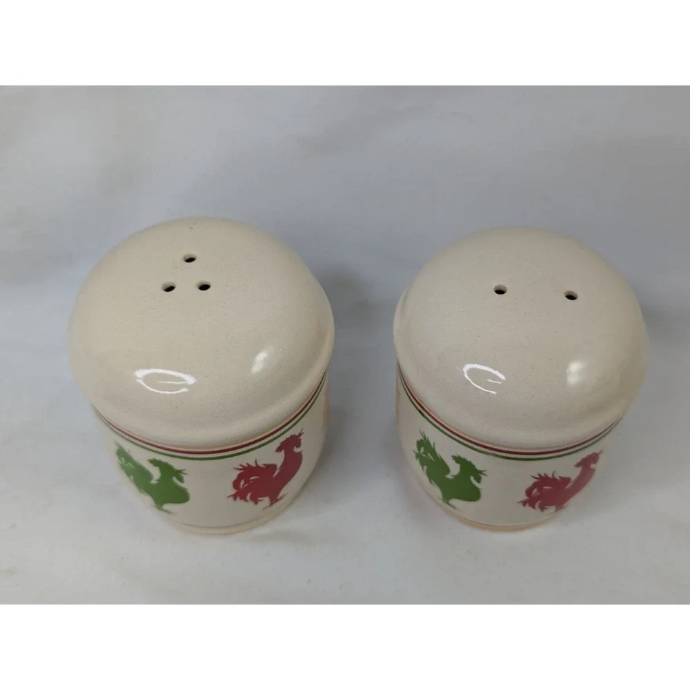 Kathy Hatch Rooster Salt Pepper Shakers Lot‎ Ceramic